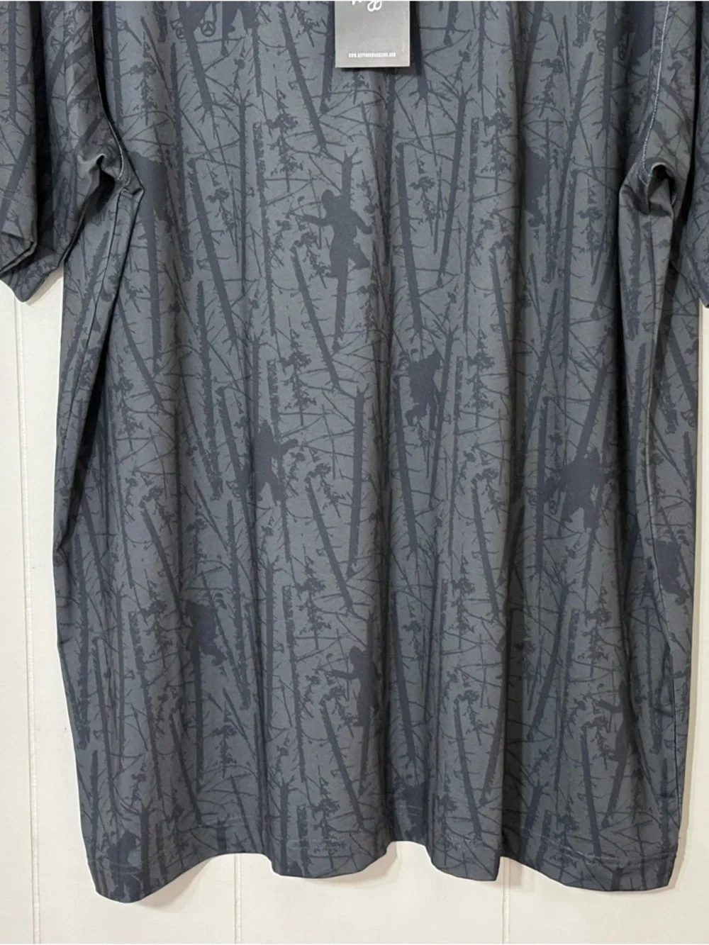 Waggle Golf Polo Mens 3XL Gray Sasquatch Print Performance Shirt NWT Stretch - Picture 4 of 11